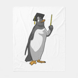 Pinguin als Lehrerin mit Pointer Fleecedecke