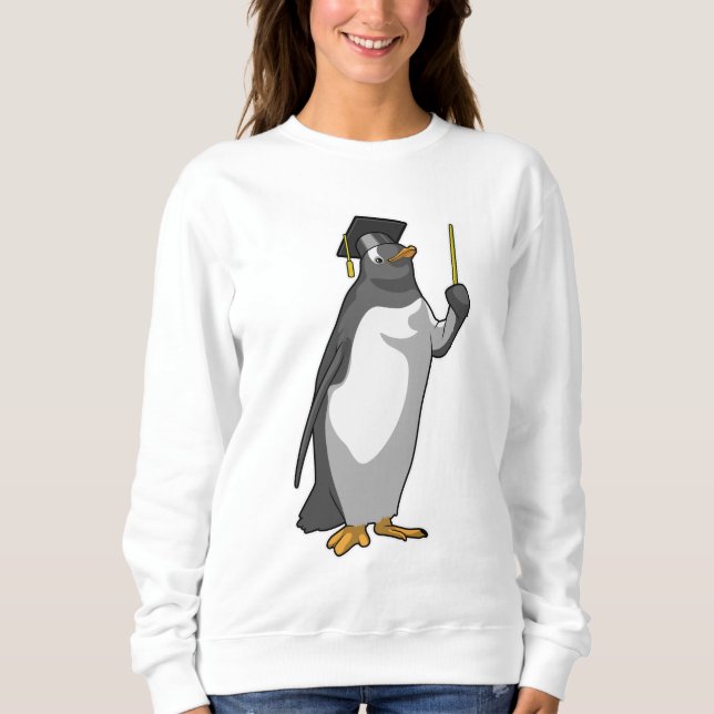 Pinguin als Lehrerin mit Pointer Sweatshirt (Vorderseite)