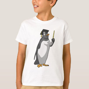 Pinguin als Lehrerin mit Pointer T-Shirt
