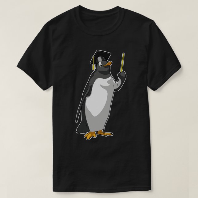Pinguin als Lehrerin mit Pointer T-Shirt (Design vorne)