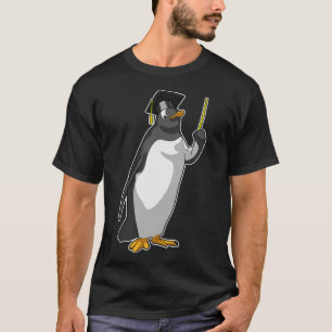 Pinguin als Lehrerin mit Pointer T-Shirt