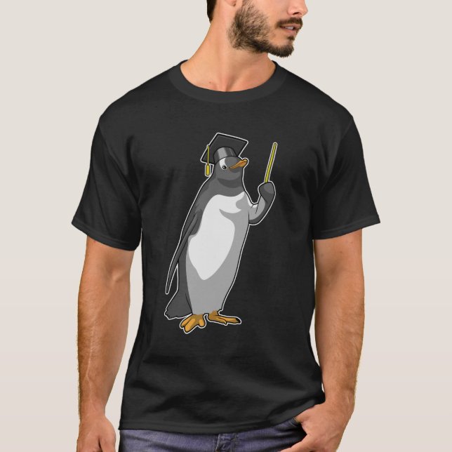 Pinguin als Lehrerin mit Pointer T-Shirt (Vorderseite)