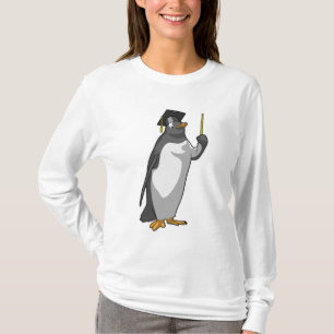 Pinguin als Lehrerin mit Pointer T-Shirt