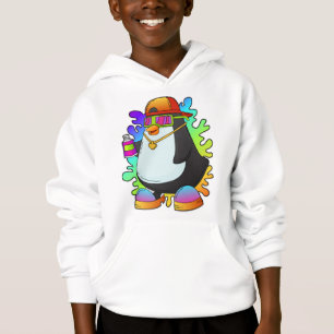 Pinguin als Maler mit Spray Hoodie
