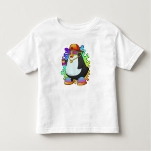 Pinguin als Maler mit Spray Kleinkind T-shirt
