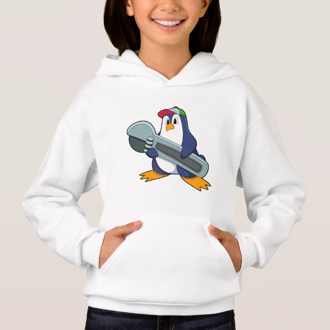 Pinguin als Mechaik mit Tool Hoodie (Vorderseite)