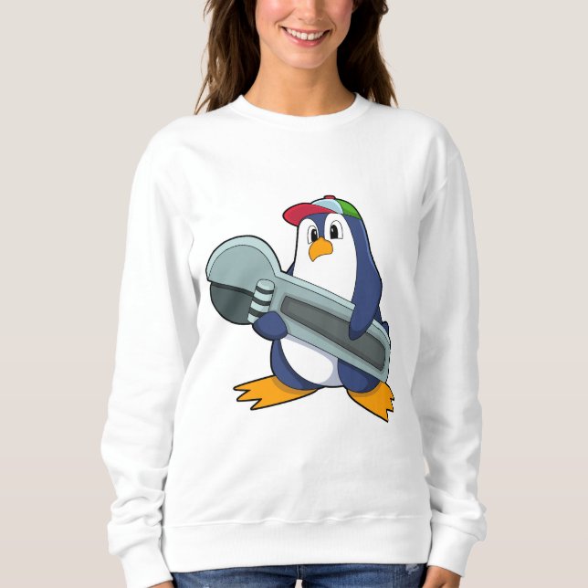 Pinguin als Mechaik mit Tool Sweatshirt (Vorderseite)
