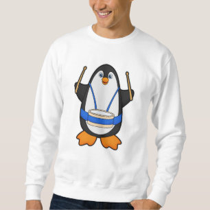 Pinguin als Musiker mit Drum Sweatshirt