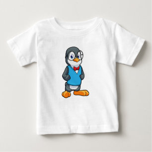 Pinguin als Nerd mit Brille Baby T-shirt