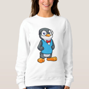 Pinguin als Nerd mit Brille Sweatshirt