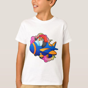 Pinguin als Pilot mit Flugzeug T-Shirt