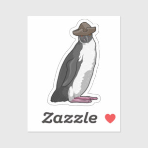 Pinguin als Pirate mit Hut Aufkleber