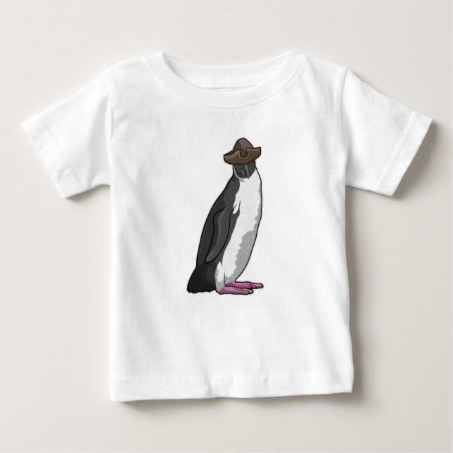 Pinguin als Pirate mit Hut Baby T-shirt (Vorderseite)