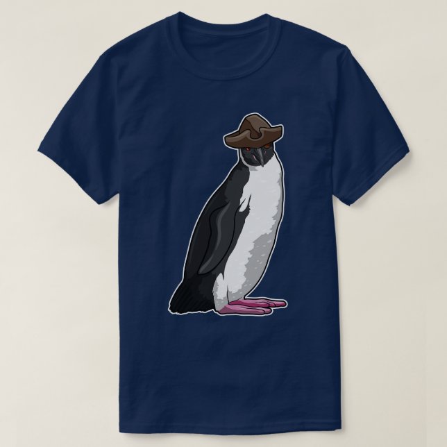 Pinguin als Pirate mit Hut T-Shirt (Design vorne)