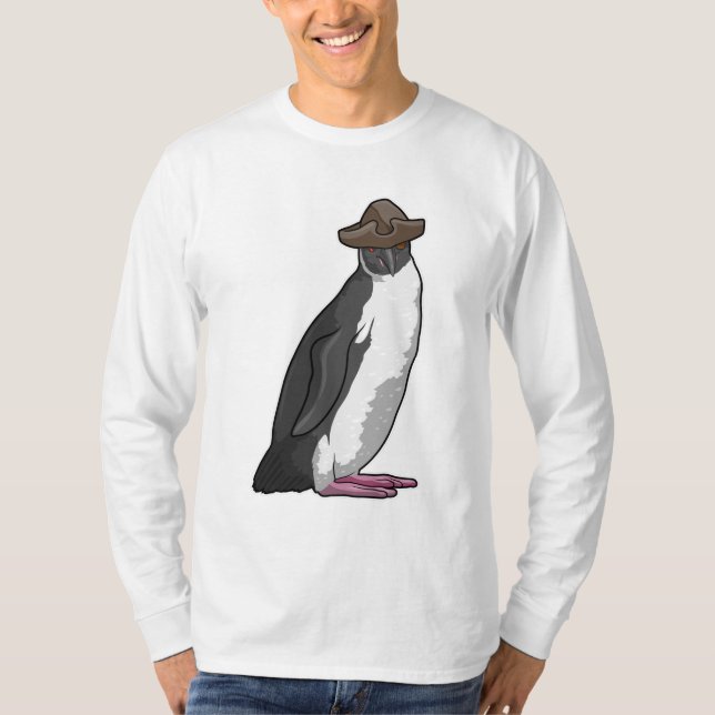 Pinguin als Pirate mit Hut T-Shirt (Vorderseite)