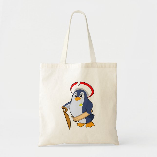 Pinguin als Pirate mit Hut Tragetasche (Vorne)