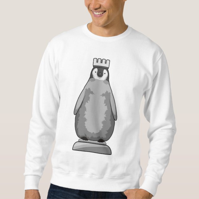 Pinguin als Schachstück King Sweatshirt (Vorderseite)