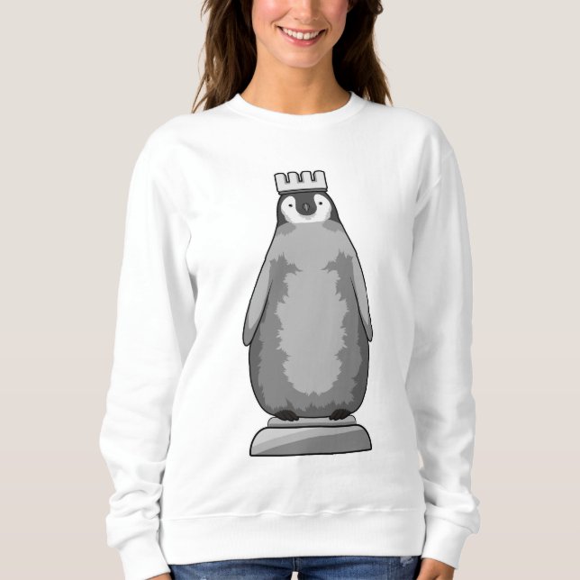 Pinguin als Schachstück King Sweatshirt (Vorderseite)
