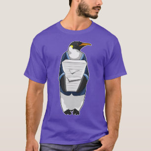 Pinguin als Sekretär mit Papierstapel T-Shirt