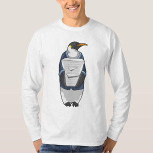 Pinguin als Sekretär mit Papierstapel T-Shirt