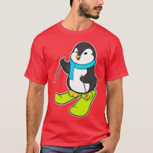 Pinguin als Skifahrer mit Ski 2 T-Shirt