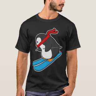 Pinguin als Skifahrer mit Ski T-Shirt