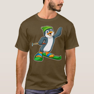Pinguin als Skifahrer mit Skikappe T-Shirt