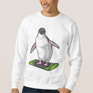Pinguin als Snowboarder mit Snowboard Sweatshirt