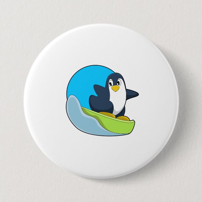 Pinguin als Snowboarder mit Sonowboard.PNG Button (Vorderseite)