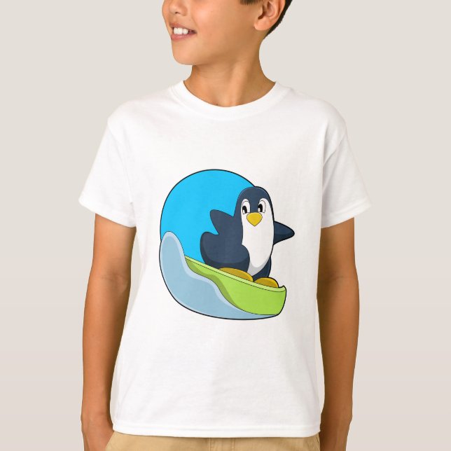 Pinguin als Snowboarder mit Sonowboard.PNG T-Shirt (Vorderseite)