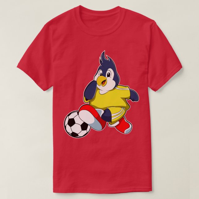 Pinguin als Spieler mit Kugel 3 T-Shirt (Design vorne)