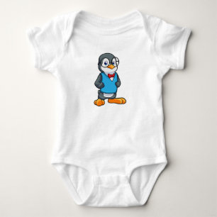 Pinguin als Streber mit Brille Baby Strampler