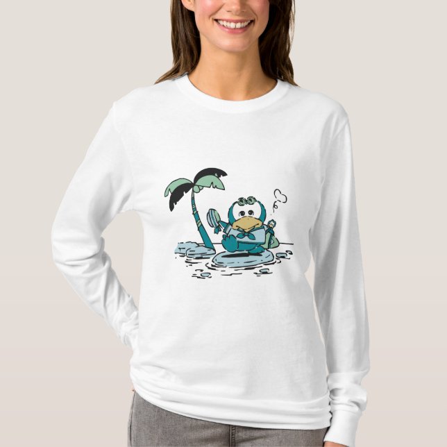 Pinguin an den Strand-T-Shirts und den Geschenken T-Shirt (Vorderseite)