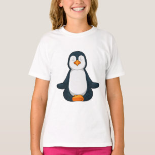 Pinguin an der Yoga-Fitness im Sitzen T-Shirt