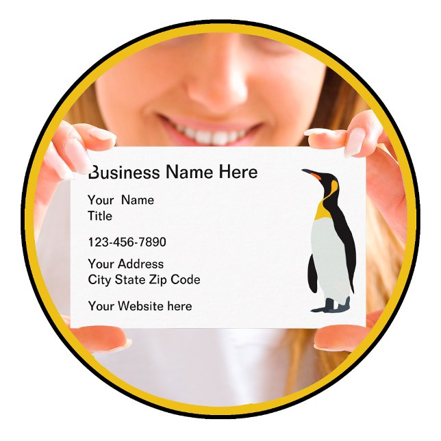 Pinguin Animal Logo Business Cards Visitenkarte (Von Creator hochgeladen)