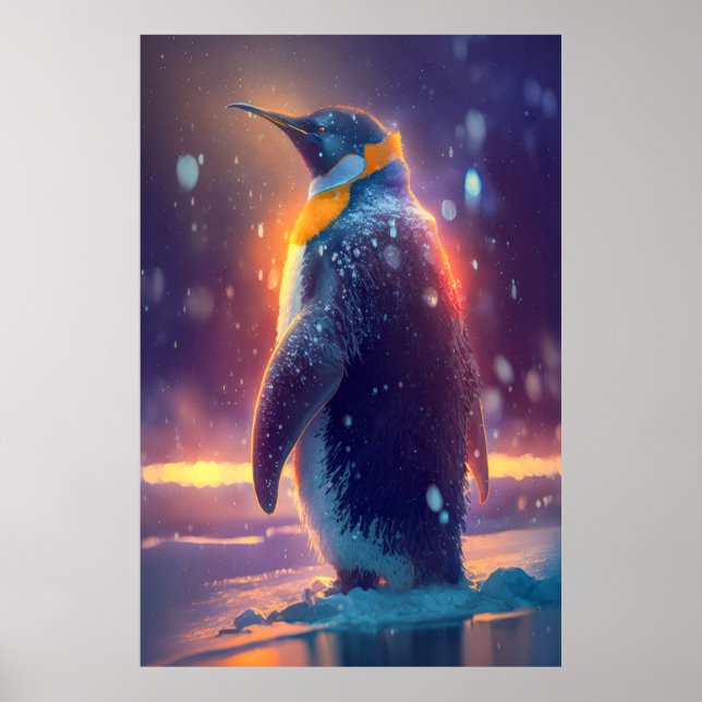 Pinguin Animal Portrait Malerei Wildlife Außenbere Poster (Vorne)
