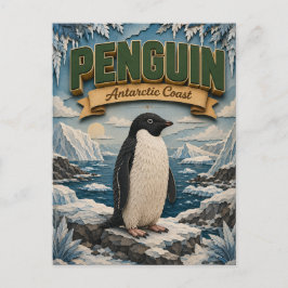 Pinguin Antarktische Küste POPCUT Postkarte