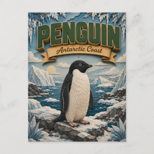 Pinguin Antarktische Küste POPCUT Postkarte