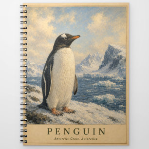 Pinguin Antarktische Küste VINTAGE Notizblock