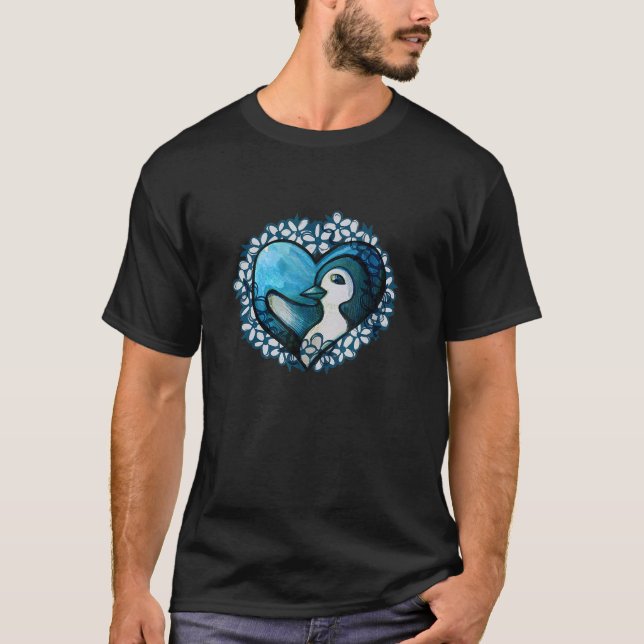 Pinguin Artwork fun Liebe T-Shirt (Vorderseite)