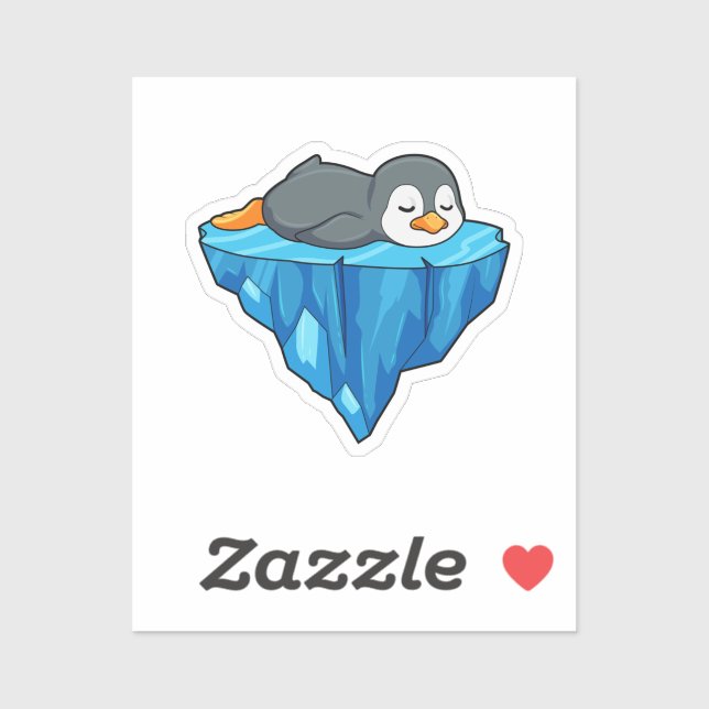 Pinguin auf Eisscholle Aufkleber (Blatt)