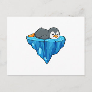 Pinguin auf Eisscholle Postkarte