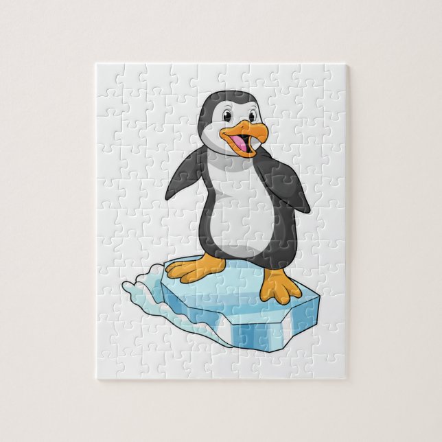 Pinguin auf Eisscholle Puzzle (Vertikal)