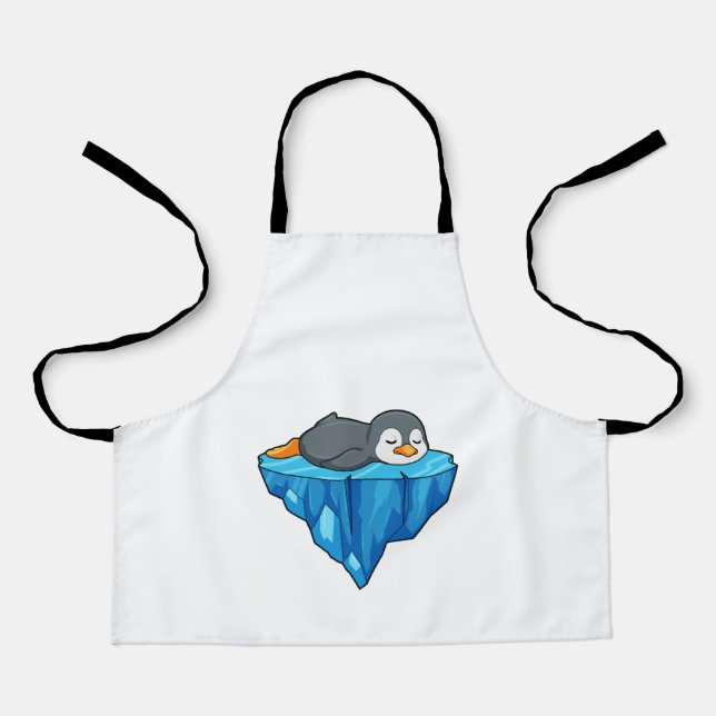 Pinguin auf Eisscholle Schürze (Vorderseite)