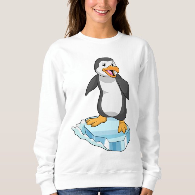 Pinguin auf Eisscholle Sweatshirt (Vorderseite)