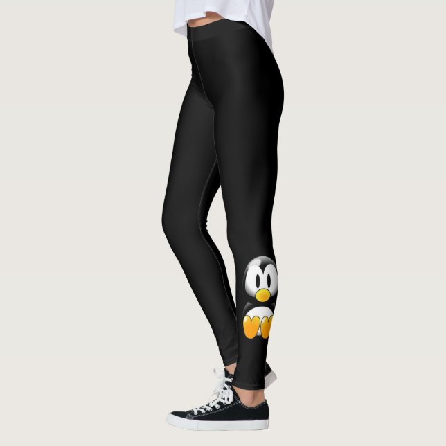 Pinguin aus schwarzen Leggings (Links)