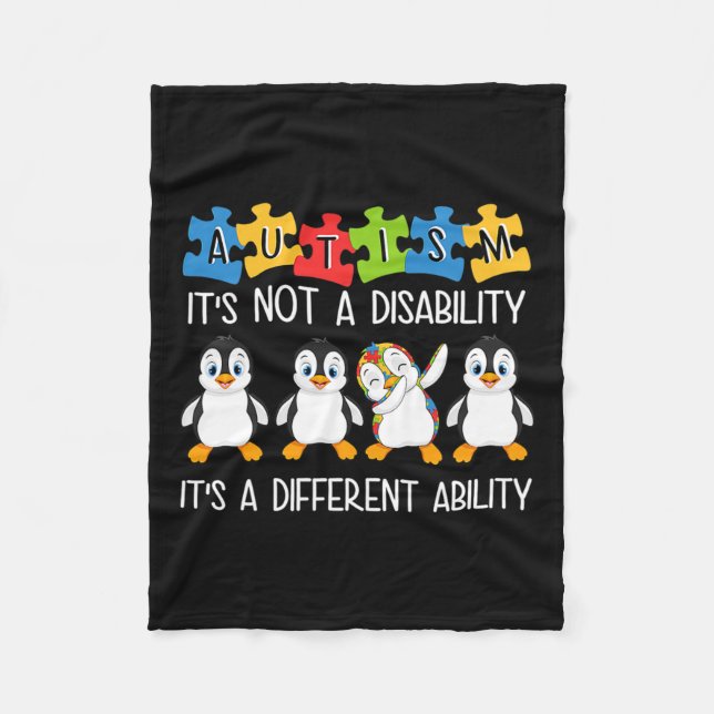Pinguin Autismus ist keine Behinderung, sondern ei Fleecedecke (Vorderseite)