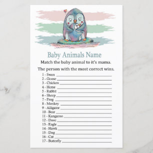 Pinguin Baby Animals Name Game