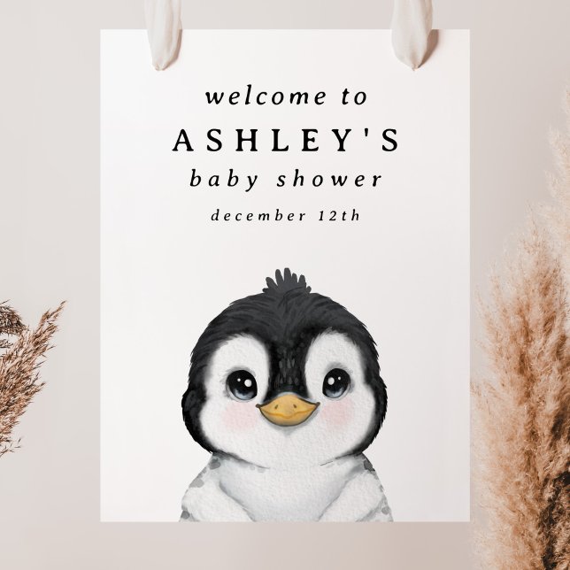 Pinguin Baby Dusche Begrüßungszeichen Poster (Von Creator hochgeladen)