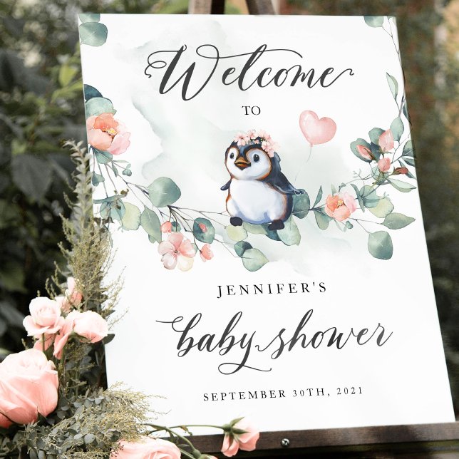 Pinguin Baby Dusche Begrüßungszeichen Poster (Von Creator hochgeladen)